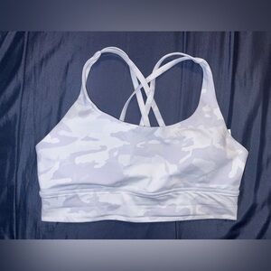 🍋LIKE NEW Lululemon Energy LL Bra - Incognito Camo Alpine White Multi - Sz 10